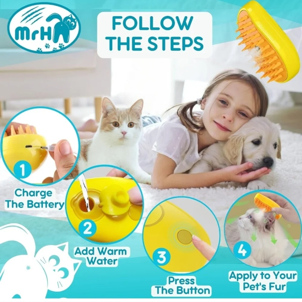Steam Pet Brush 3 in 1